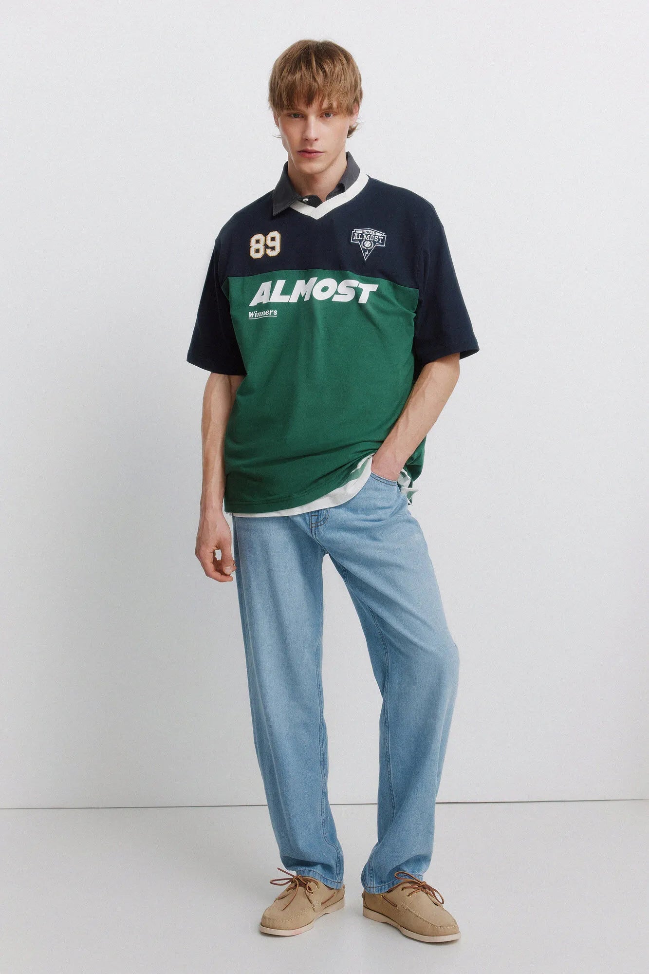 Springfield Green Men Almost Block T-Shirt SKU: 0263468_24 Image 03