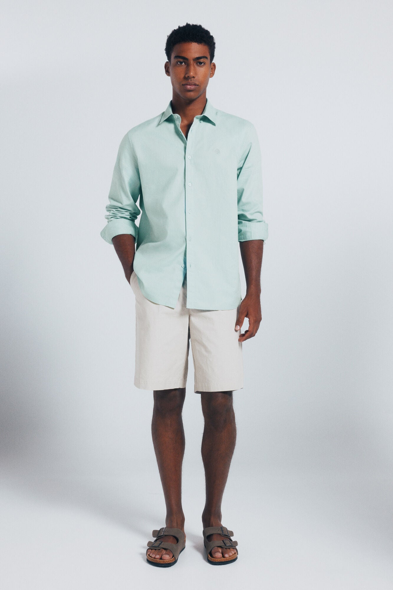 Springfield_Green_Textured Shirt_0272776_27_04