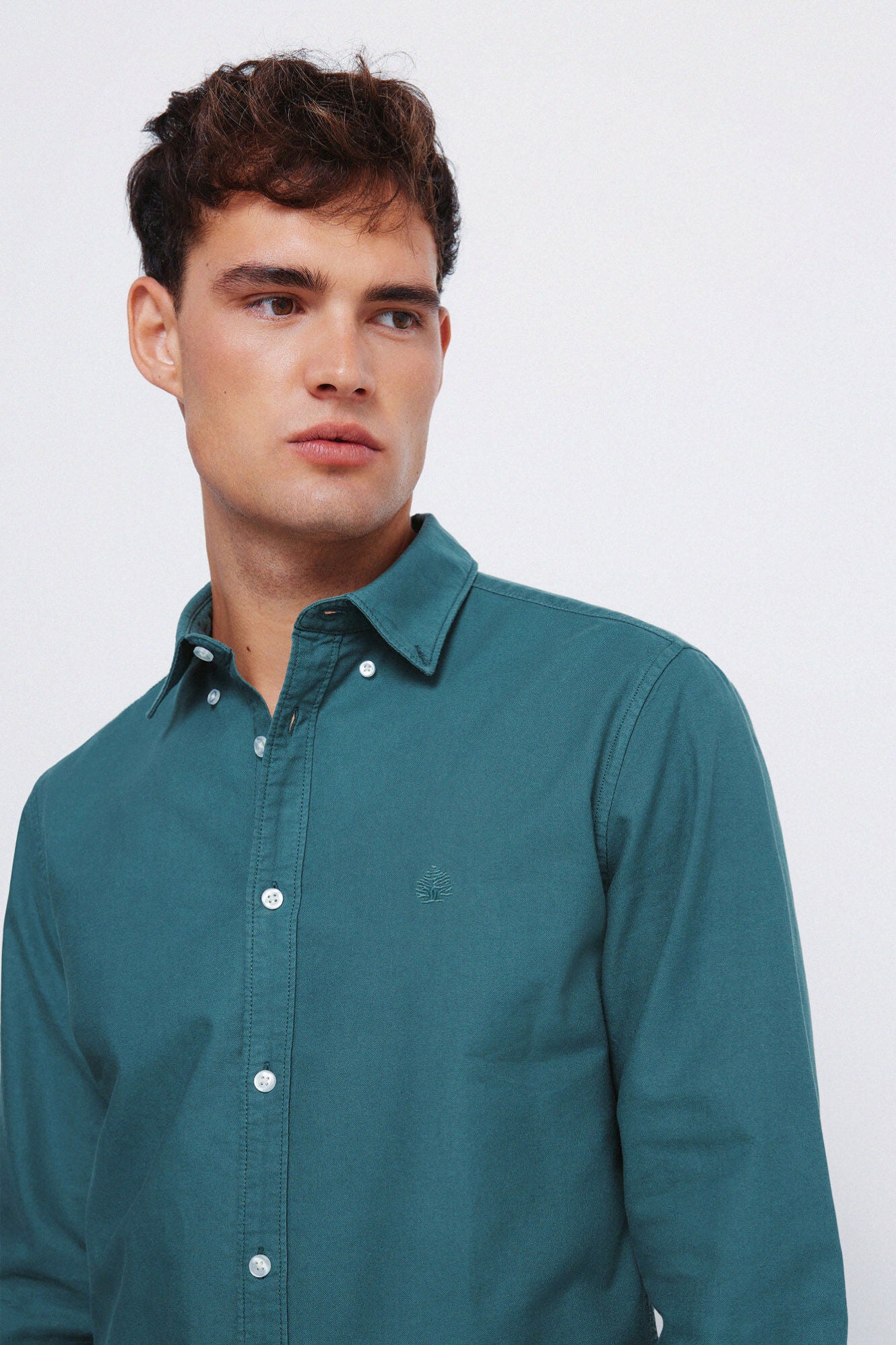 Springfield_Green_Garment Dyed Oxford Shirt_0272782_22_02