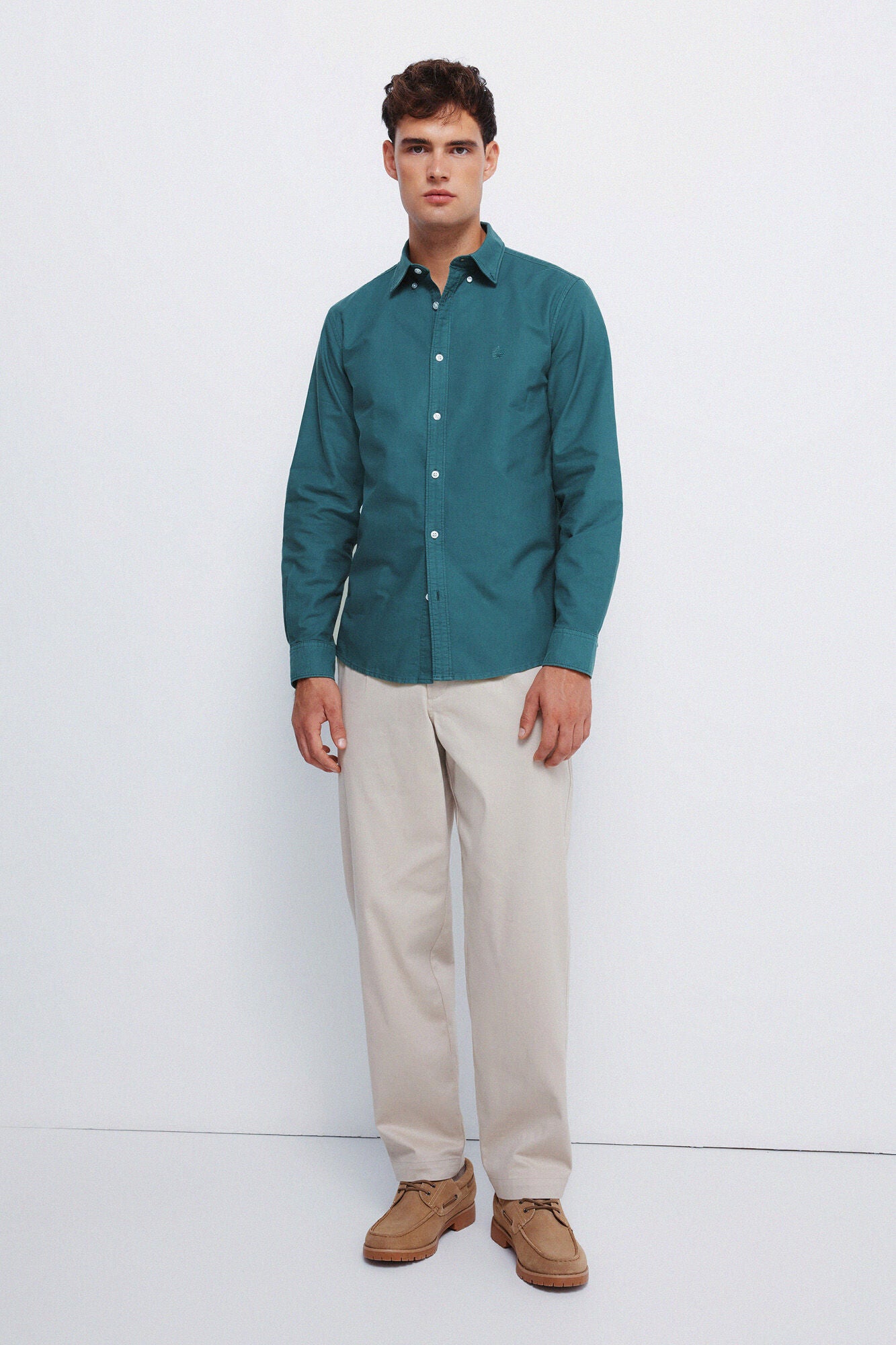 Springfield_Green_Garment Dyed Oxford Shirt_0272782_22_03