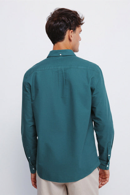 Springfield_Green_Garment Dyed Oxford Shirt_0272782_22_04