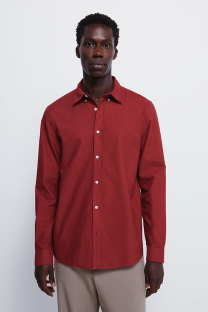 Springfield_Red_Garment Dyed Oxford Shirt_0272782_60_01