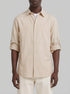 Springfield Beige Men Slub Cotton Shirt SKU: 0273619_54 Image 00