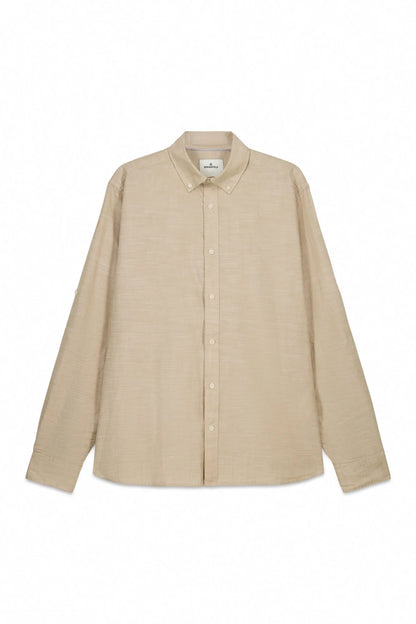Springfield Beige Men Slub Cotton Shirt SKU: 0273619_54 Image 05
