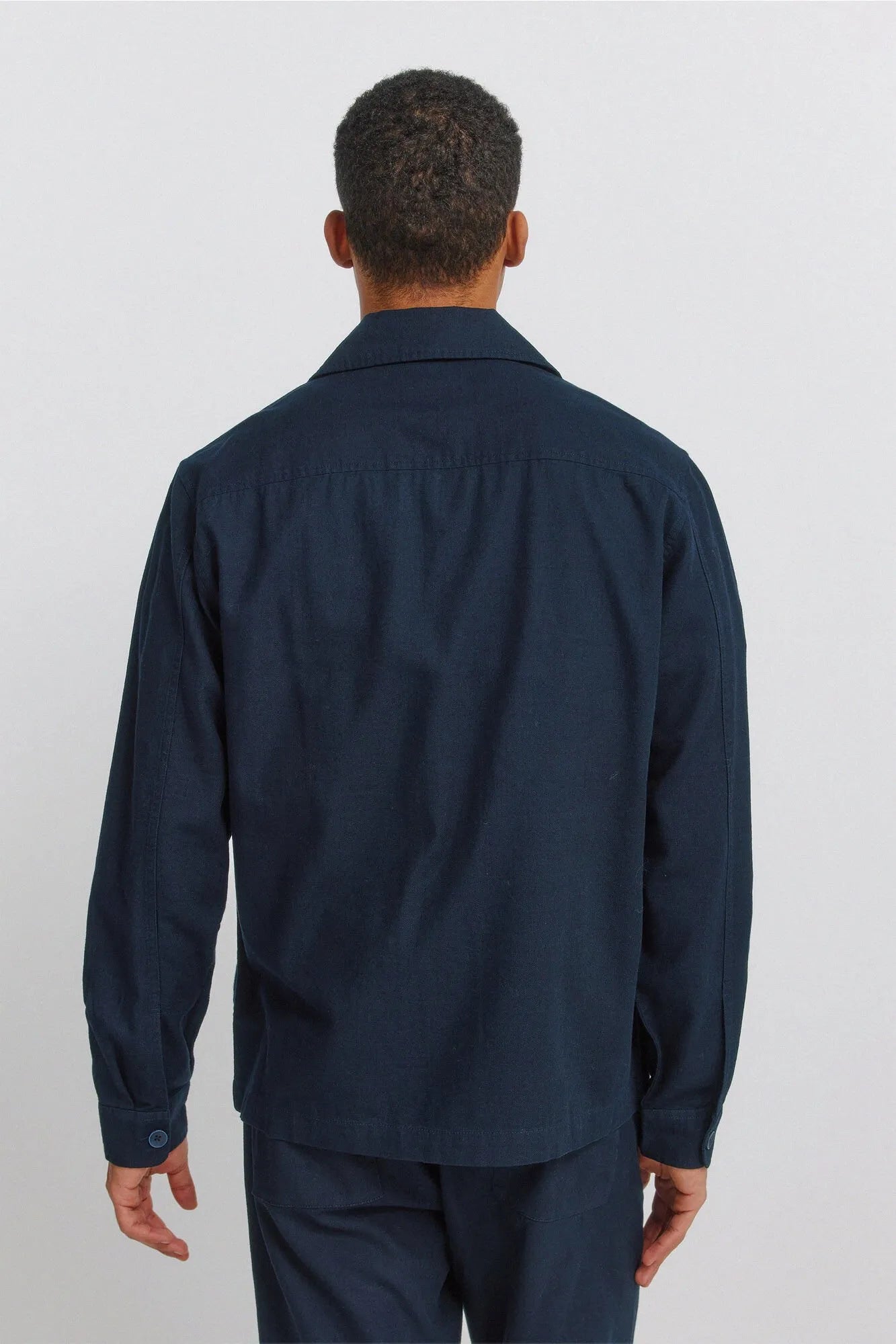 Springfield Blue Men Slub Cotton Overshirt SKU: 0273620_11 Image 04
