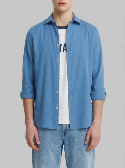 Springfield Blue Men Textured Shirt SKU: 0273621_14 Image 00