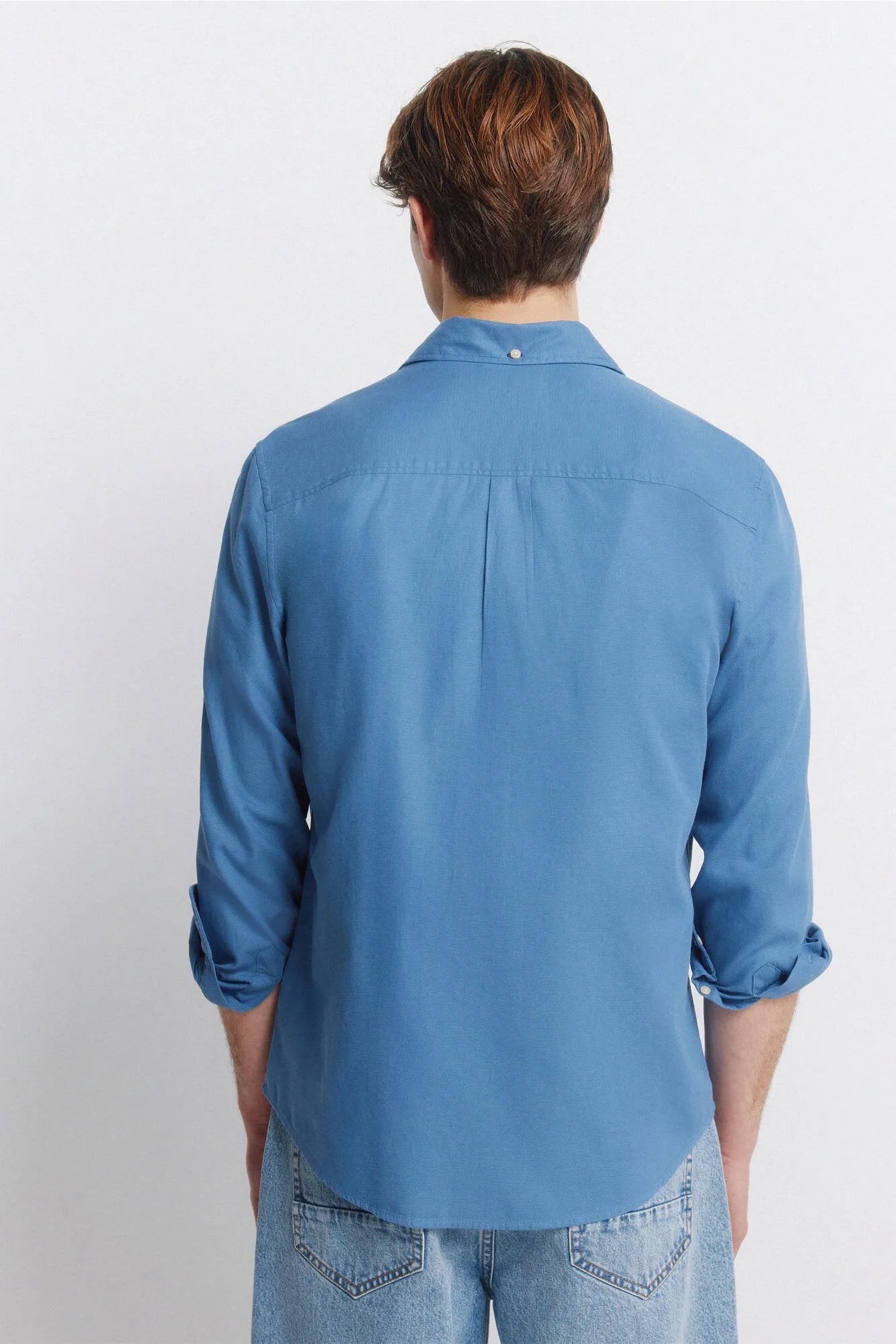 Springfield Blue Men Textured Shirt SKU: 0273621_14 Image 04