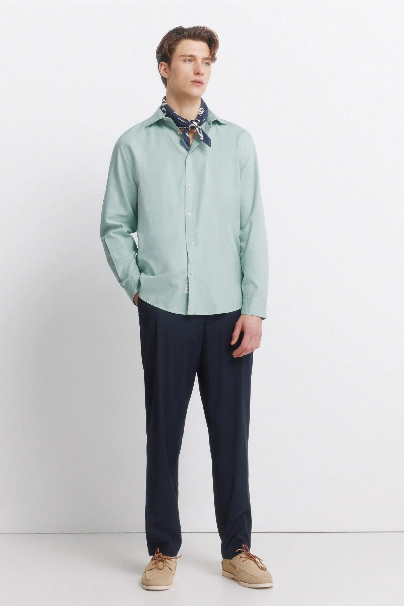 Springfield Green Men Textured Shirt SKU: 0273621_27 Image 03