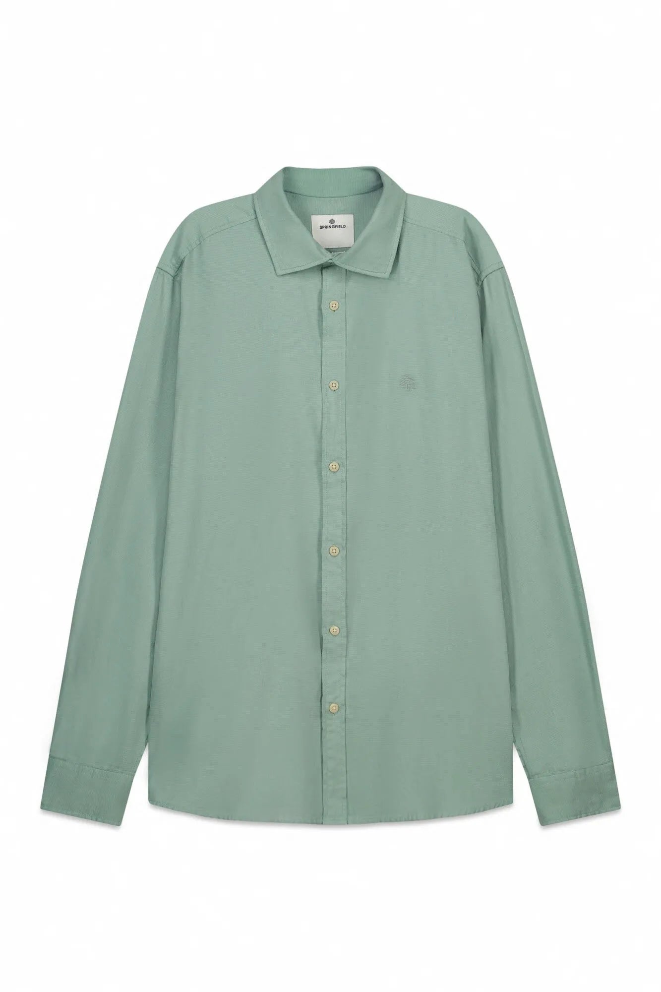 Springfield Green Men Textured Shirt SKU: 0273621_27 Image 05