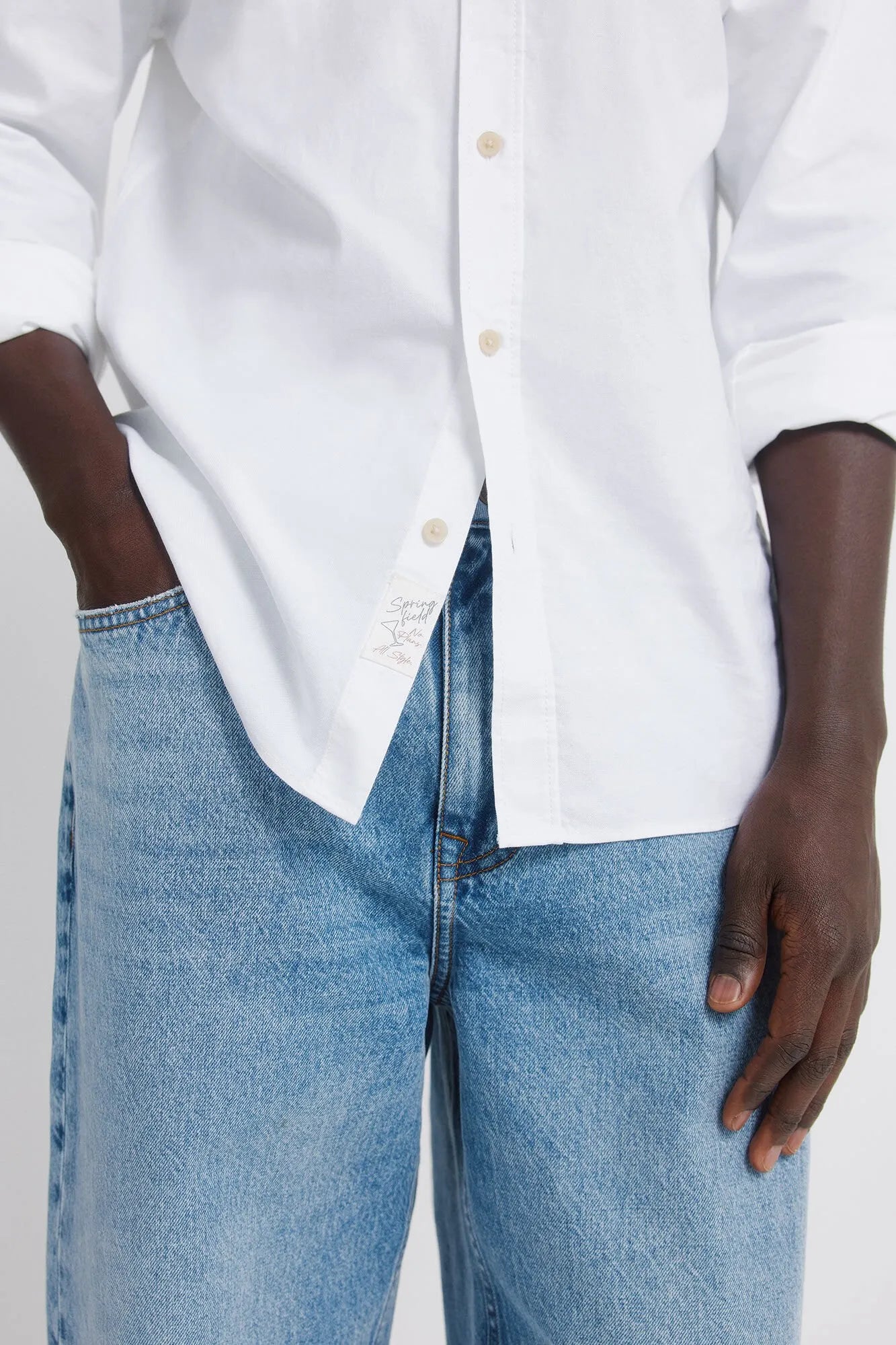 Springfield White Men Lightweight Oxford Shirt SKU: 0273624_99 Image 04