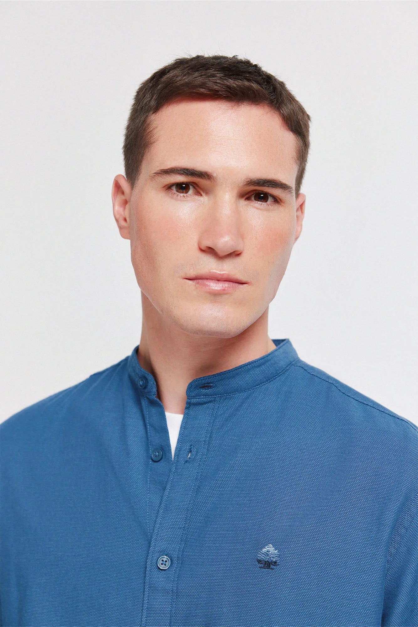 Springfield Blue Men Structured Shirt SKU: 0273625_13 Image 03