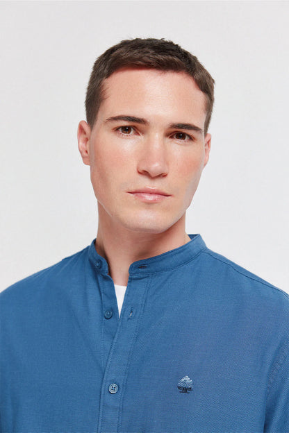 Springfield Blue Men Structured Shirt SKU: 0273625_13 Image 03