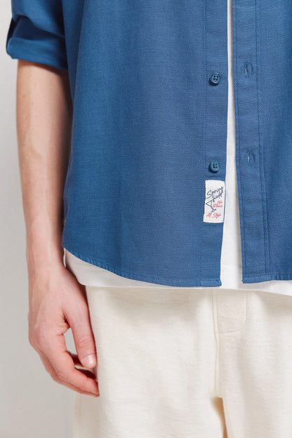 Springfield Blue Men Structured Shirt SKU: 0273625_13 Image 04