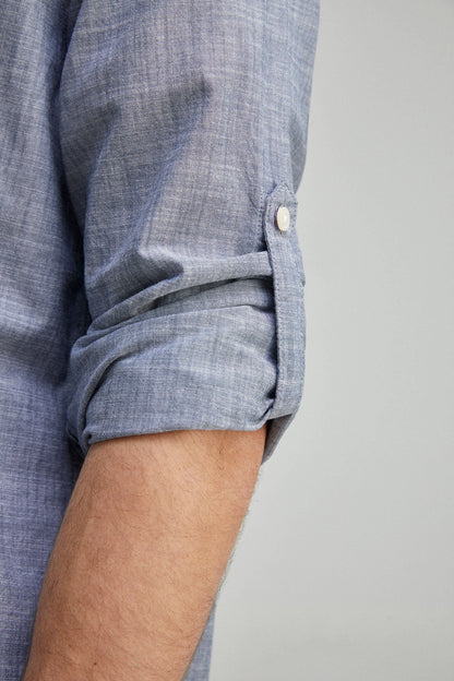 Springfield_Plain Slub Cotton Shirt_0279924_12_02