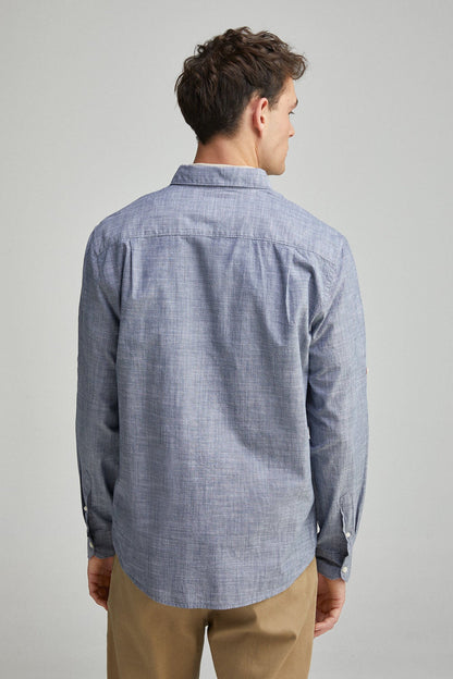 Springfield_Plain Slub Cotton Shirt_0279924_12_03