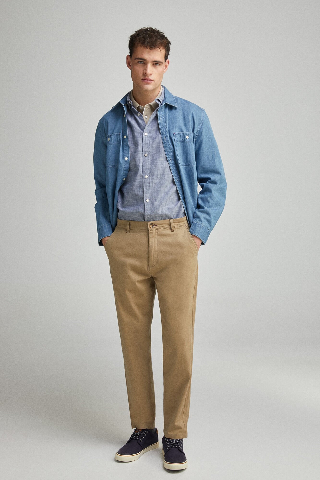 Springfield_Plain Slub Cotton Shirt_0279924_12_04