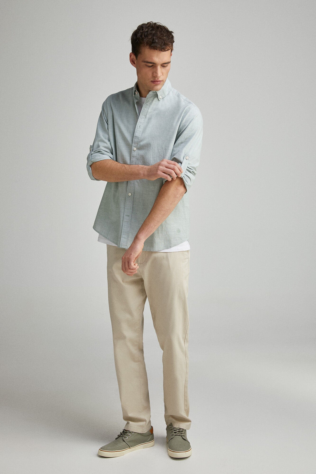 Springfield_Plain Slub Cotton Shirt_0279924_23_03