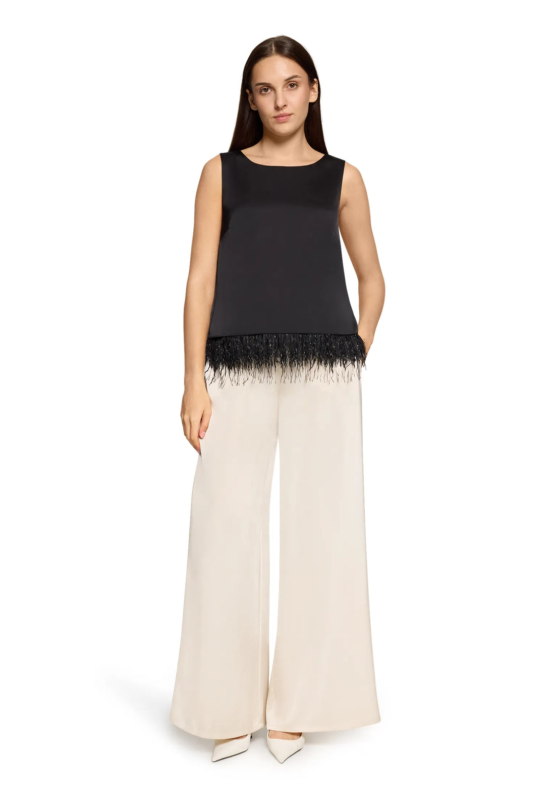 Vera Mont Champagne Sorbet Women Modern Fit Trousers with Pockets SKU: 0300-4262_1085 Image 03