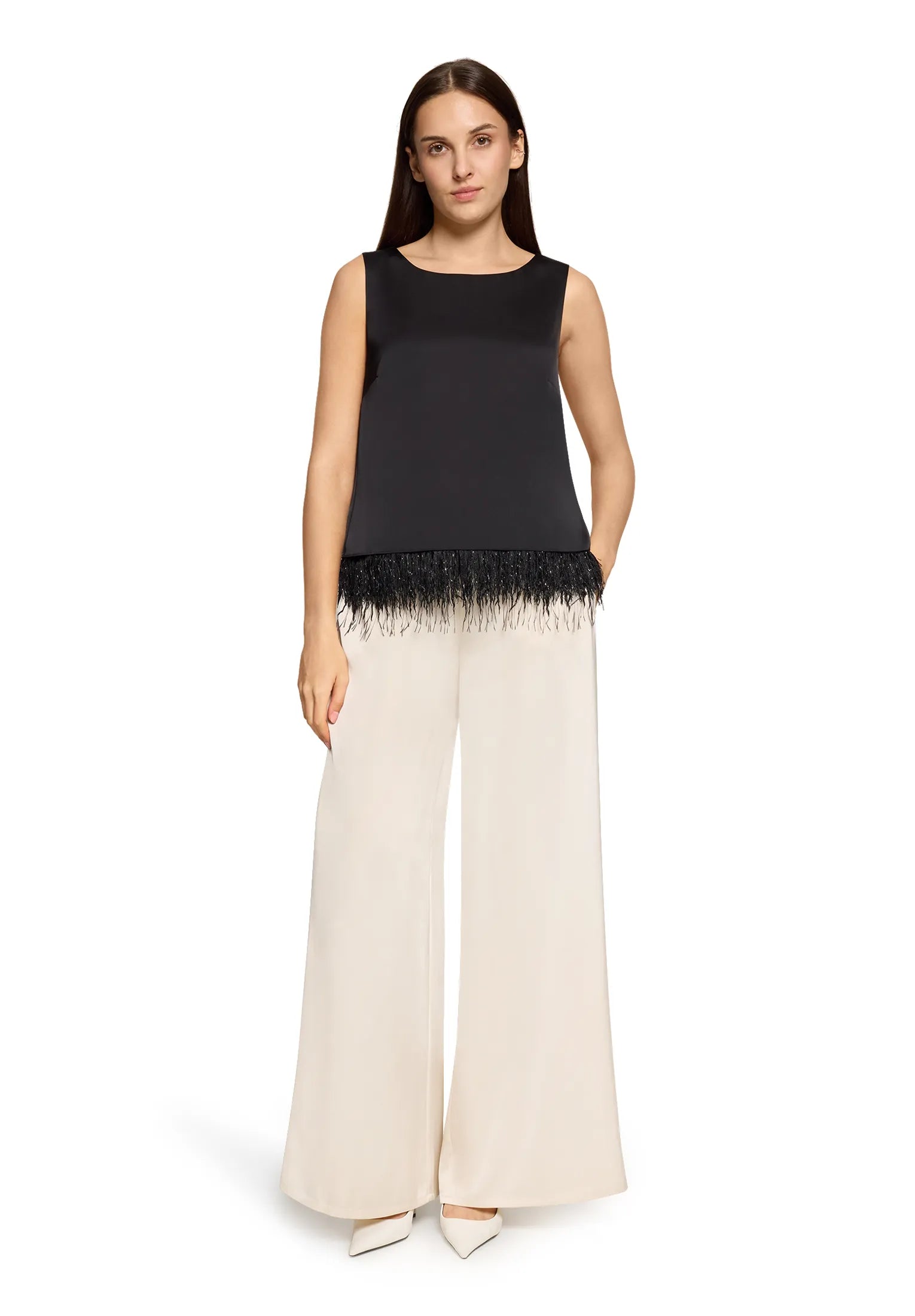 Vera Mont Champagne Sorbet Women Modern Fit Trousers with Pockets SKU: 0300-4262_1085 Image 03