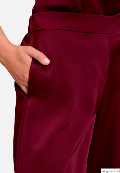 Vera Mont Deep Dahlia Women Modern Fit Trousers with Pockets SKU: 0300-4262_4715 Image 06
