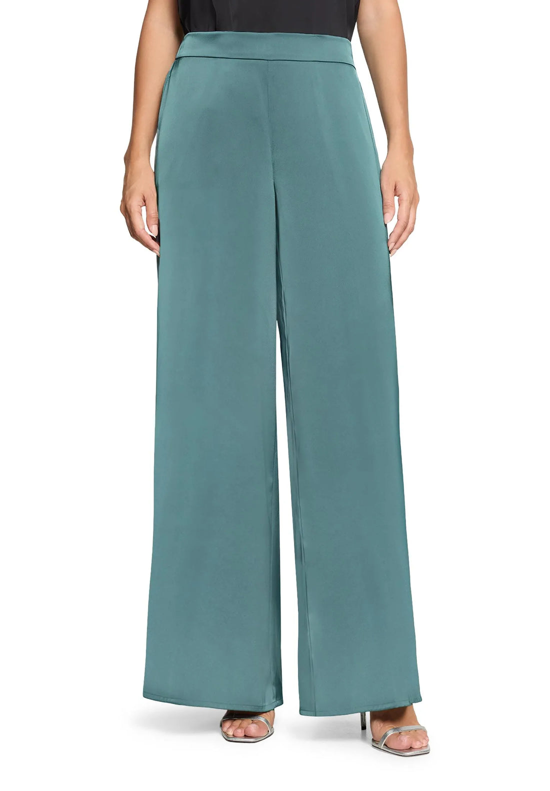 Vera Mont Cloudy Sky Women Modern Fit Trousers with Pockets SKU: 0300-4262_5056 Image 01