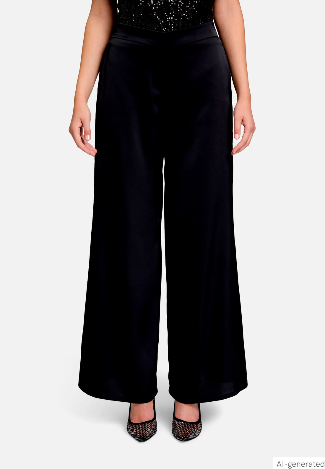 Vera Mont Black Women Modern Fit Trousers with Pockets SKU: 0300-4262_9045 Image 01