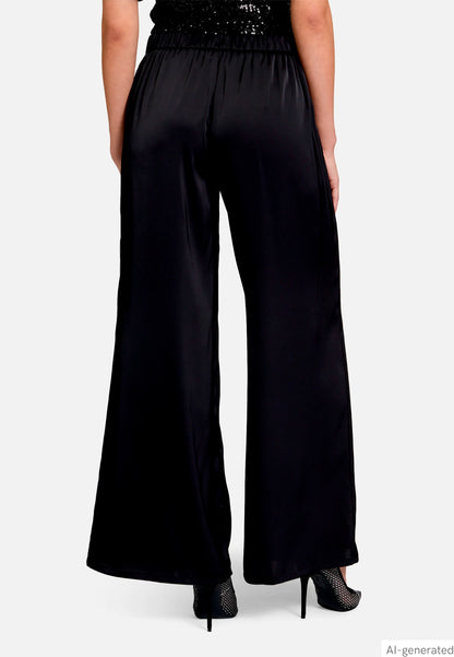 Vera Mont Black Women Modern Fit Trousers with Pockets SKU: 0300-4262_9045 Image 03