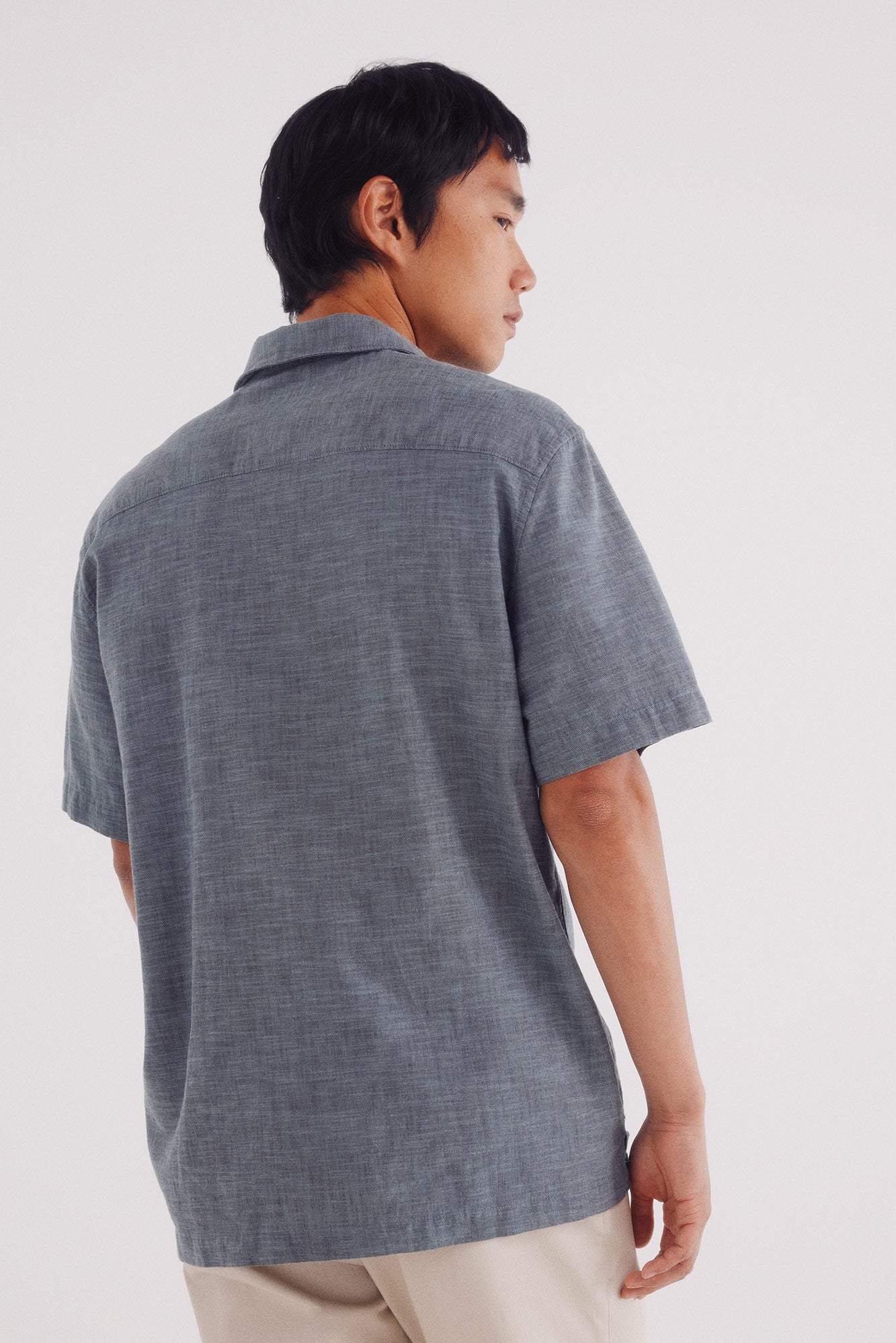Springfield_Blue_Short Sleeve Sleeved Linen Shirt_0342086_83_04