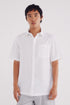 Springfield_White_Short Sleeve Sleeved Linen Shirt_0342086_99_01