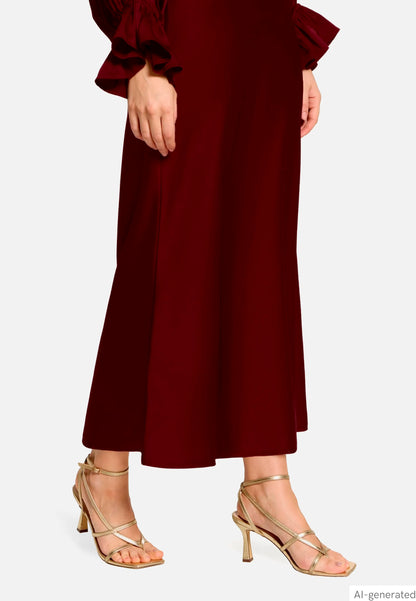 Vera Mont Deep Dahlia Women Calf-Length Satin Skirt SKU: 0364-4262_4715 Image 07