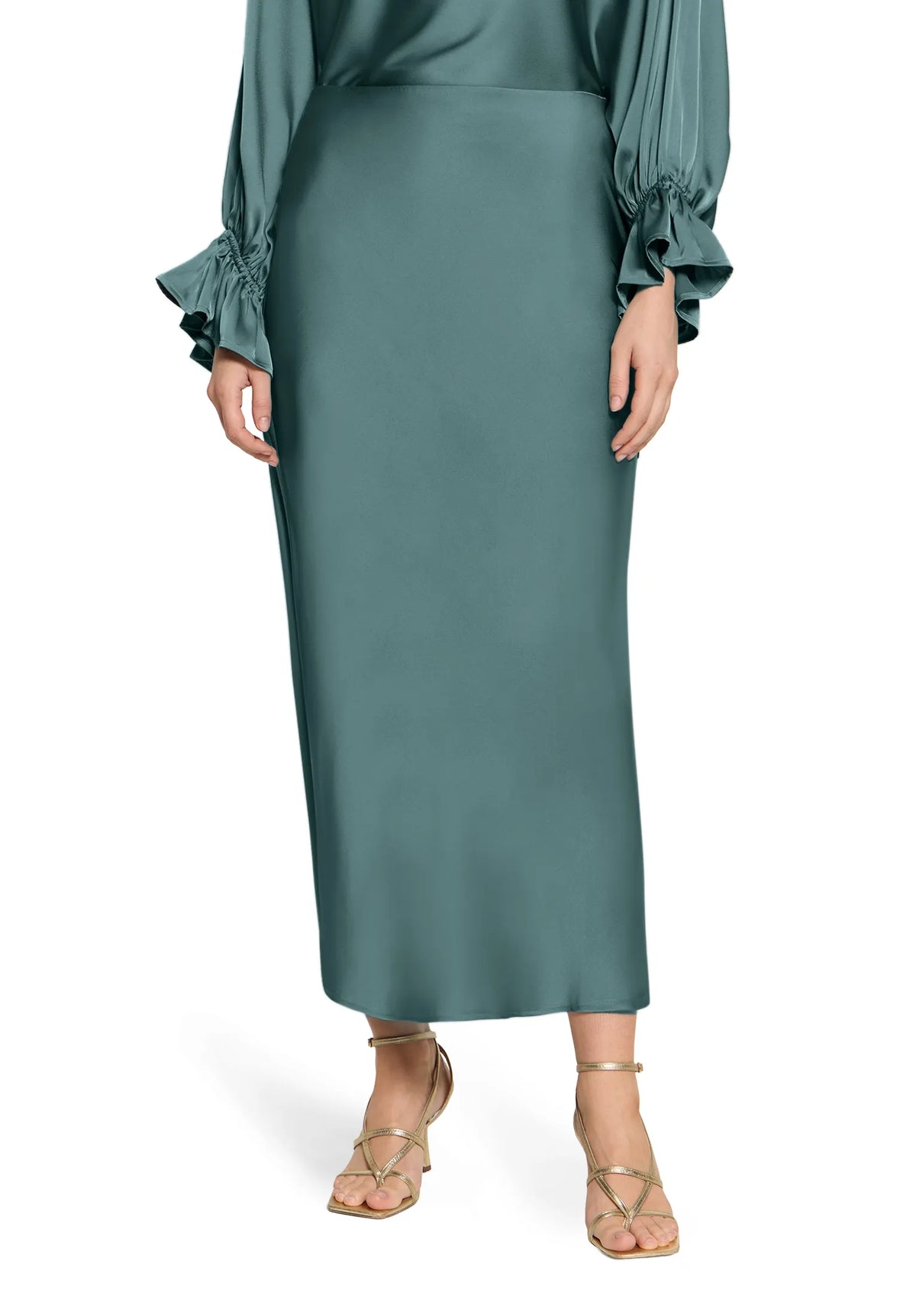 Vera Mont Cloudy Sky Women Calf-Length Satin Skirt SKU: 0364-4262_5056 Image 01