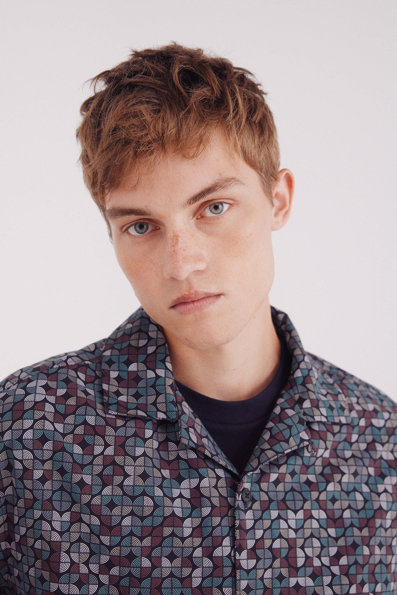 Springfield_Green_Printed Short Sleeve Bowling Shirt_0372133_27_02