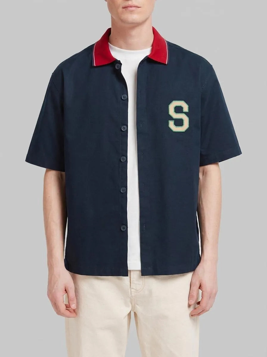 Springfield Blue Men Varsity Short Sleeve Shirt SKU: 0373875_11 Image 00