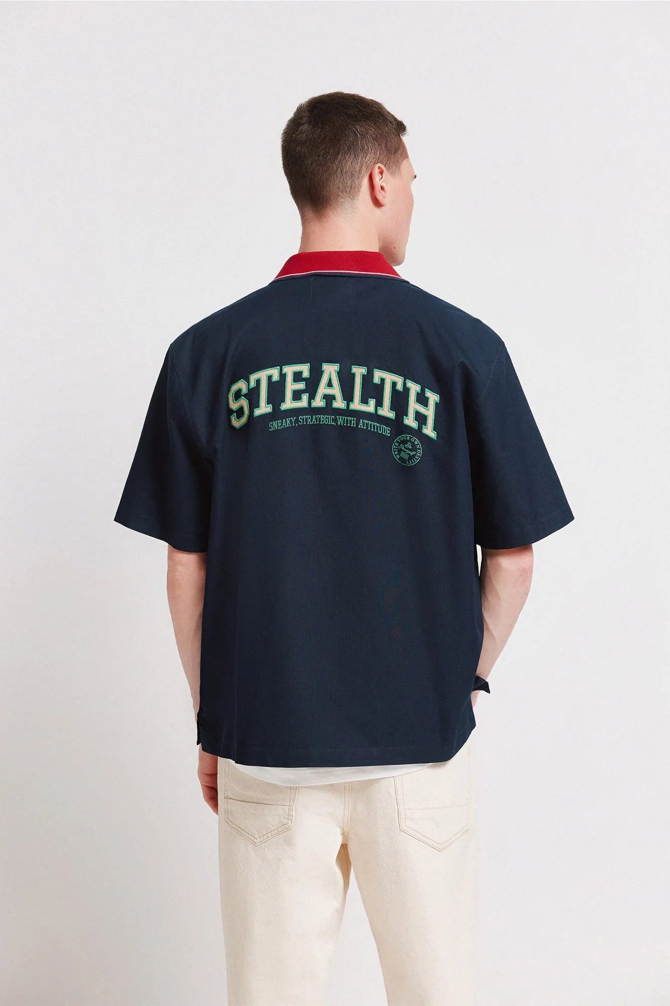Springfield Blue Men Varsity Short Sleeve Shirt SKU: 0373875_11 Image 04