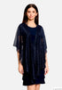 Vera Mont Blue/Black Women Glittery Cape SKU: 0376-4208_8890 Image 01