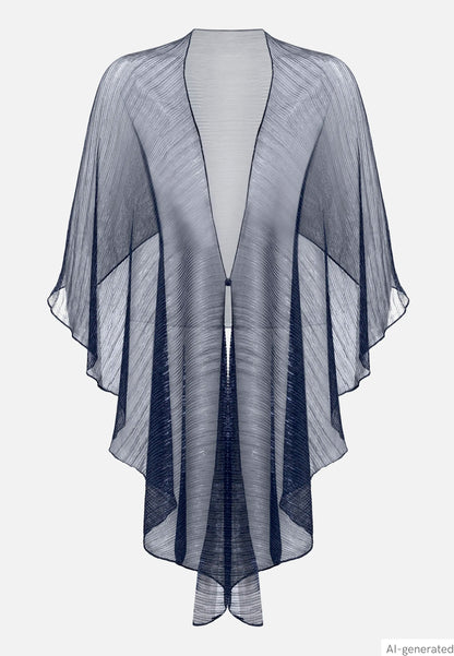 Vera Mont Blue/Black Women Glittery Cape SKU: 0376-4208_8890 Image 04