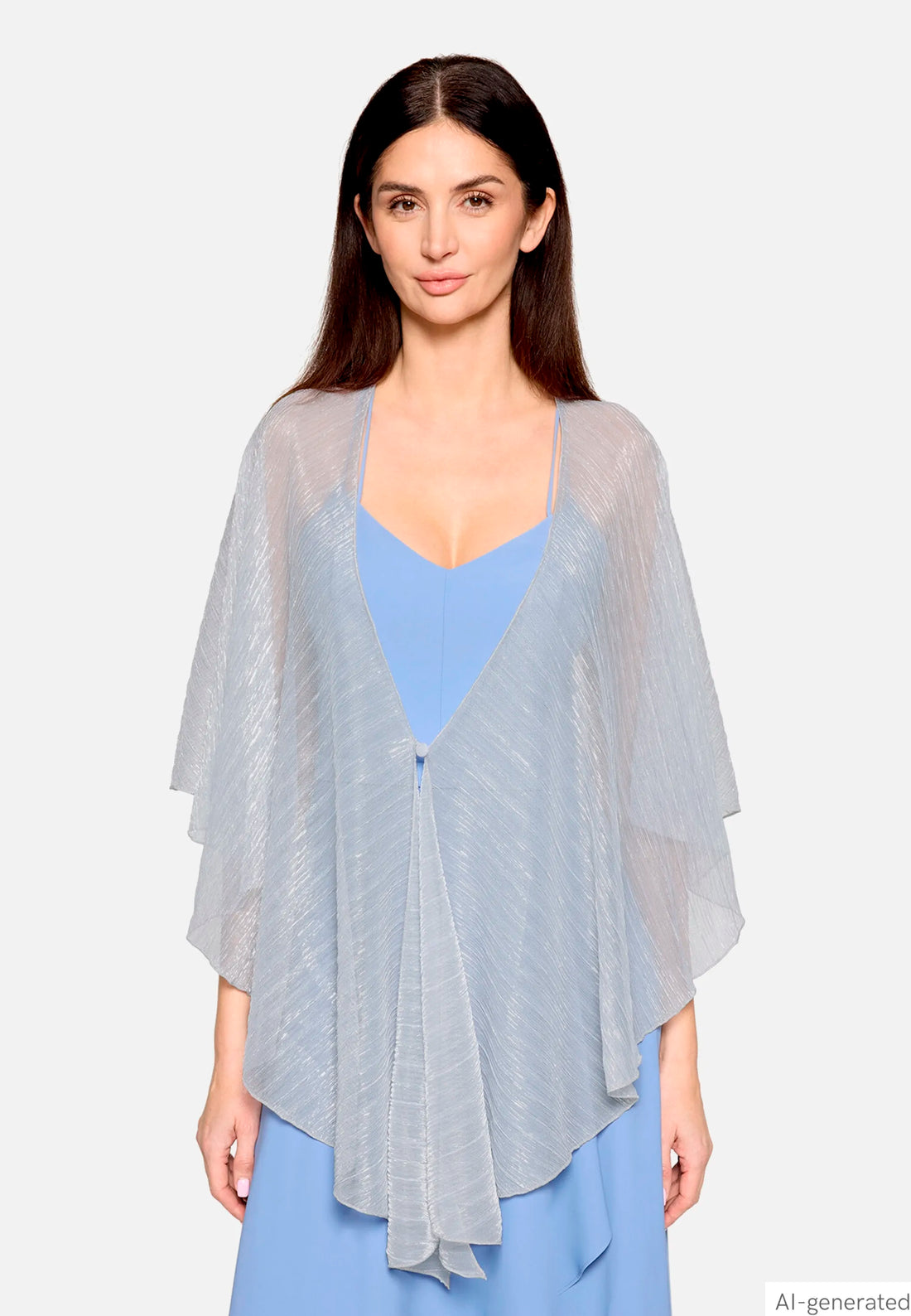 Vera Mont Grey/Silver Women Glittery Cape SKU: 0376-4208_9894 Image 01