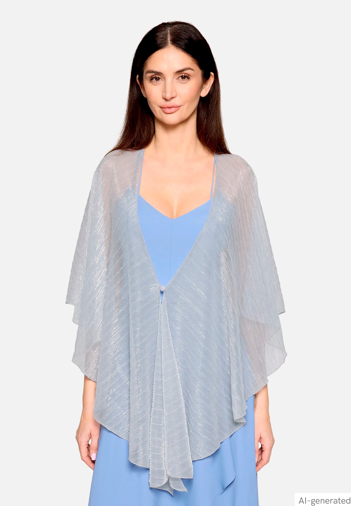 Vera Mont Grey/Silver Women Glittery Cape SKU: 0376-4208_9894 Image 01