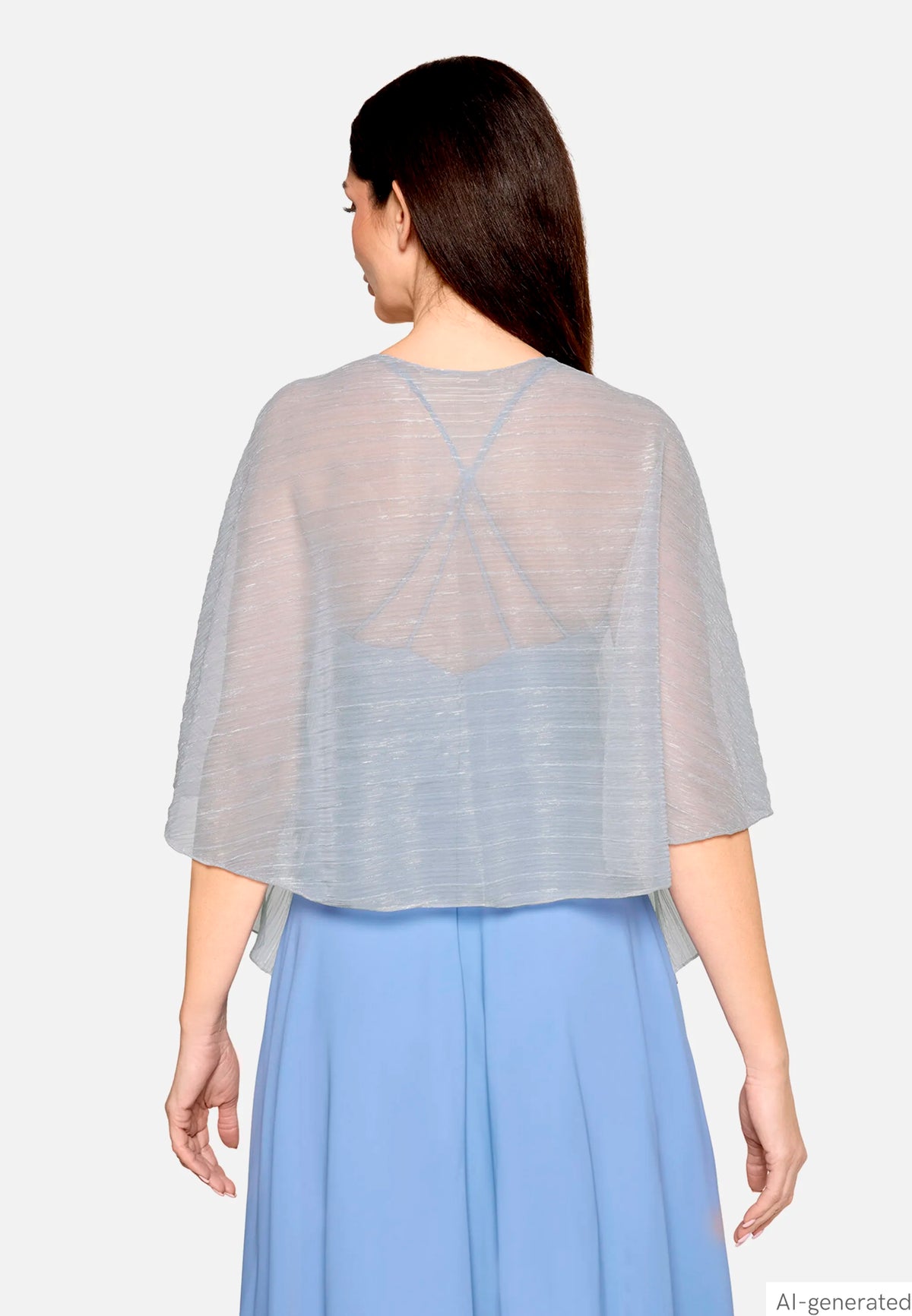 Vera Mont Grey/Silver Women Glittery Cape SKU: 0376-4208_9894 Image 03
