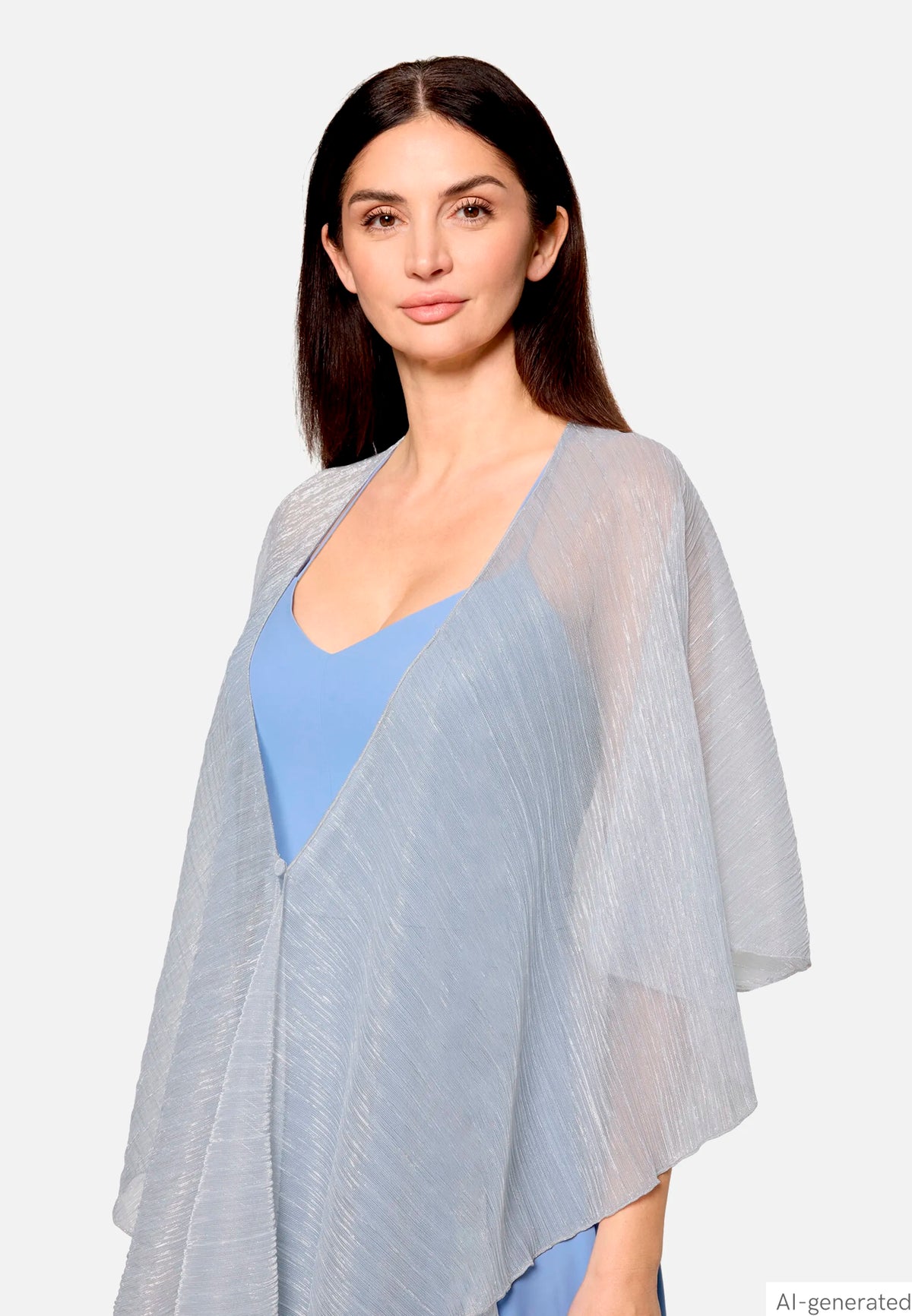 Vera Mont Grey/Silver Women Glittery Cape SKU: 0376-4208_9894 Image 06