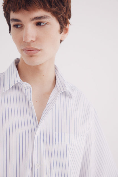 Springfield_Short Sleeve Striped Poplin Shirt_0379225_99_02