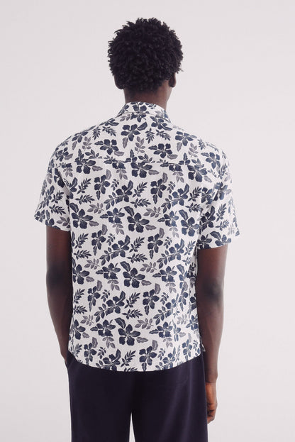Springfield_Printed Seersucker Short Sleeve Shirt_0379234_16_05