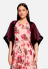 Vera Mont Strong Aubergine Women Chiffon Stole with 3/4 Sleeves SKU: 0385-4825_6179 Image 01