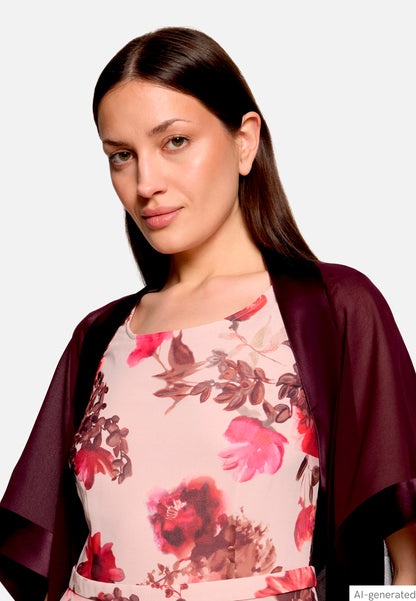 Vera Mont Strong Aubergine Women Chiffon Stole with 3/4 Sleeves SKU: 0385-4825_6179 Image 06