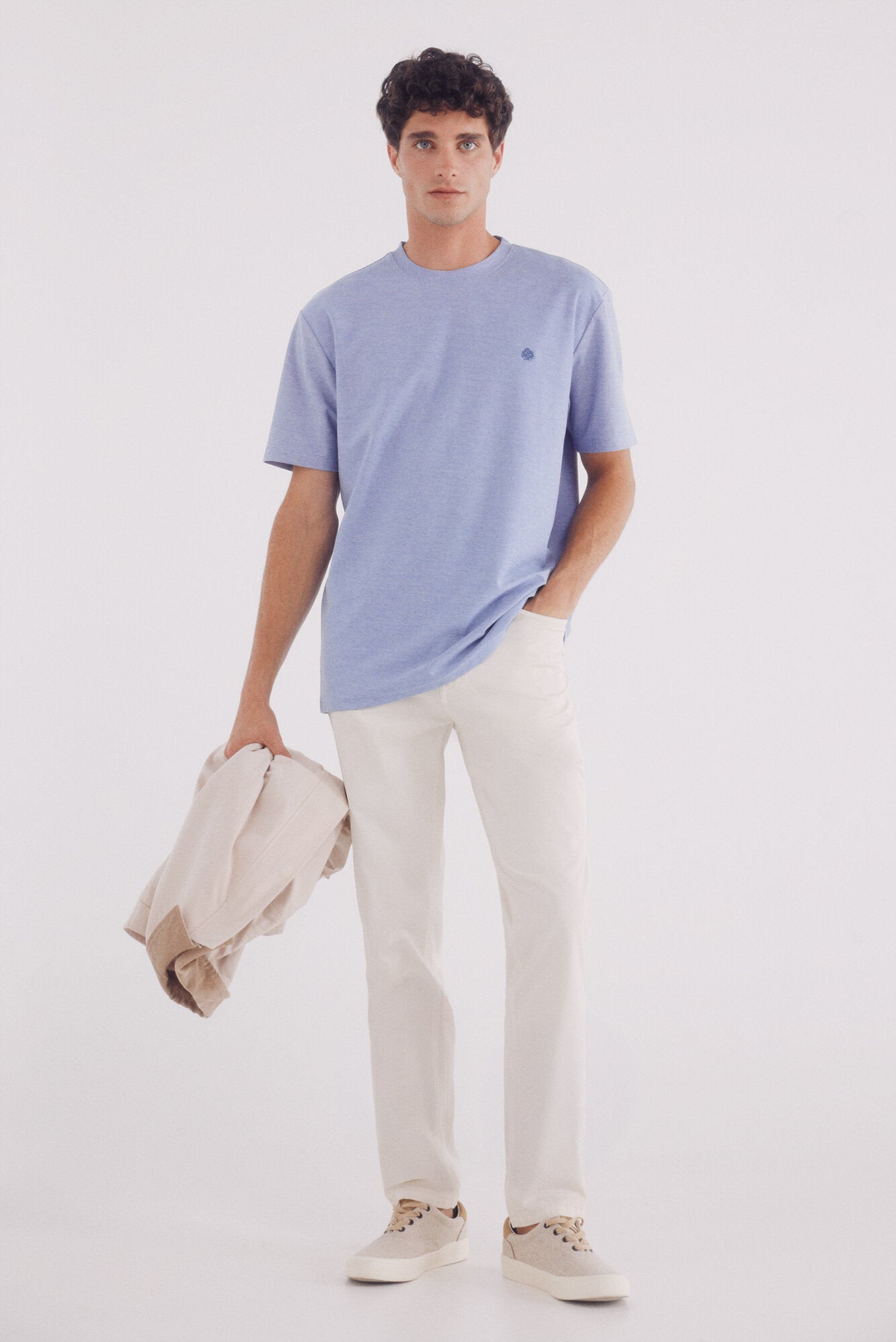 Springfield_Slim Fit Light Wash 5-Pocket Trousers_0399334_97_01