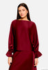 Vera Mont Deep Dahlia Women Satin Blouse with Batwing Sleeves SKU: 0426-4262_4715 Image 01