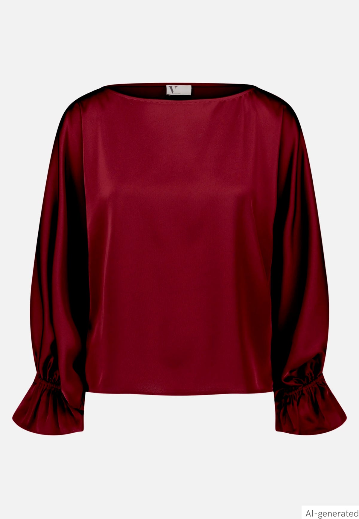 Vera Mont Deep Dahlia Women Satin Blouse with Batwing Sleeves SKU: 0426-4262_4715 Image 04