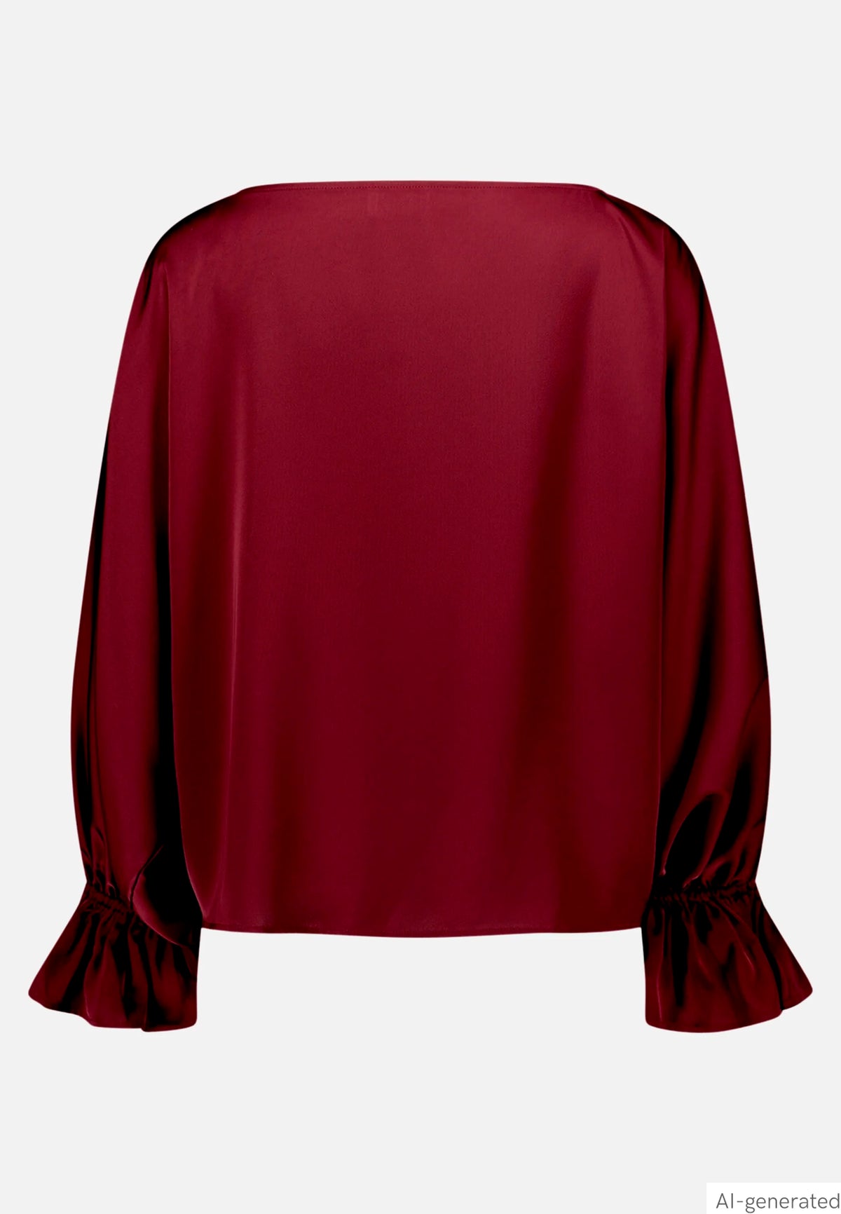 Vera Mont Deep Dahlia Women Satin Blouse with Batwing Sleeves SKU: 0426-4262_4715 Image 05