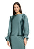 Vera Mont Cloudy Sky Women Satin Blouse with Batwing Sleeves SKU: 0426-4262_5056 Image 01