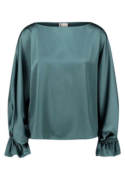 Vera Mont Cloudy Sky Women Satin Blouse with Batwing Sleeves SKU: 0426-4262_5056 Image 04